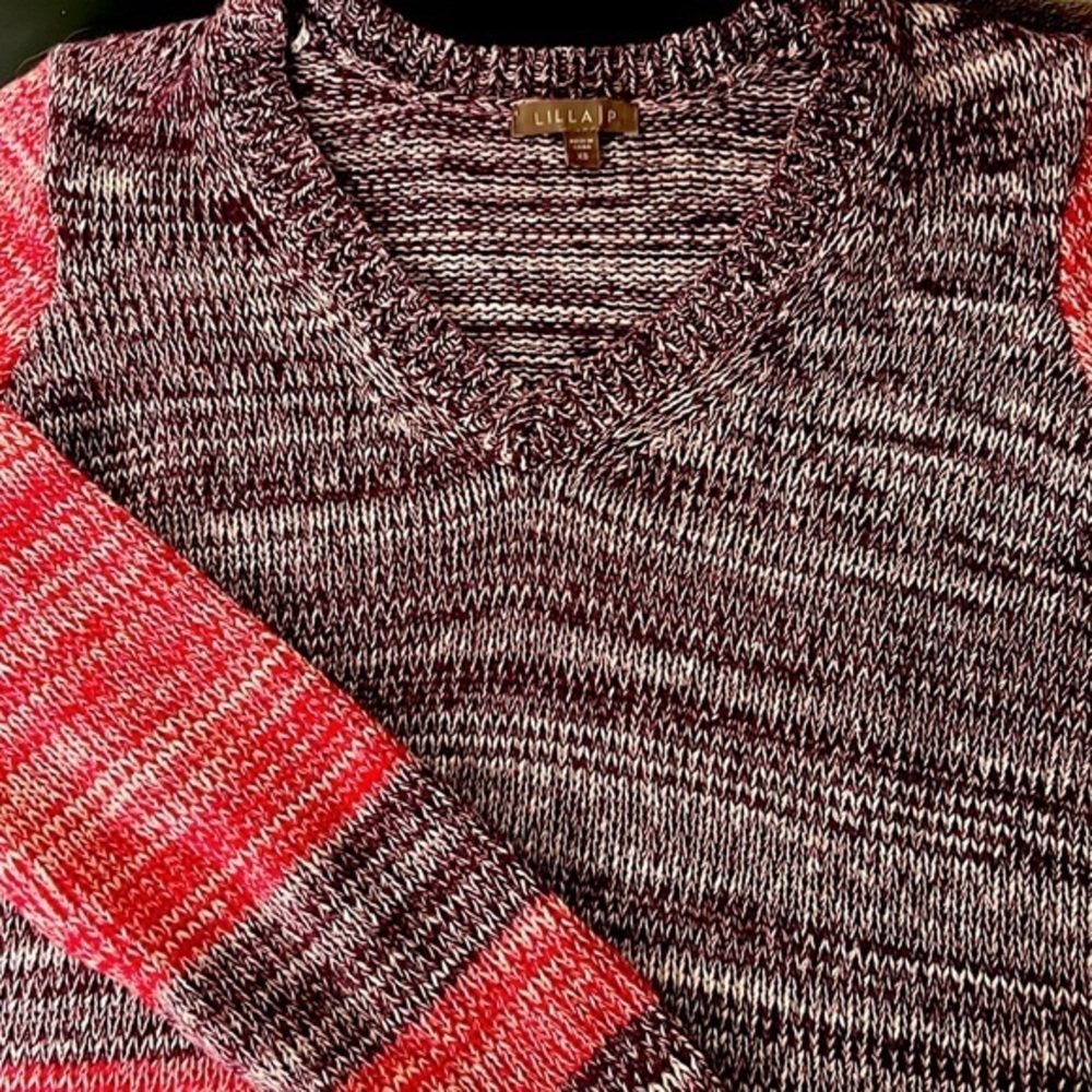 Lilla P V Neck Knit Sweater, size XS